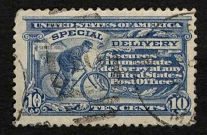 US 1917 #E11 Special Delivery 10c Ultra Bicycle Messenger VF-XF Used - Picture 1 of 2