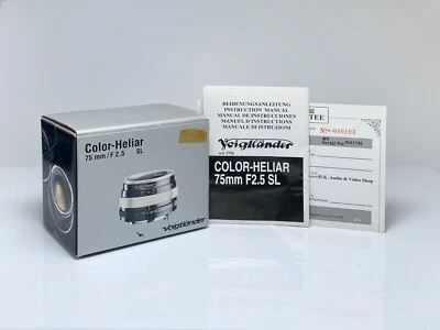 Voigtländer Color-Heliar 75mm F2.5 Caja Original Nikon F Montaje con Adaptador EF Foto 1 de 4