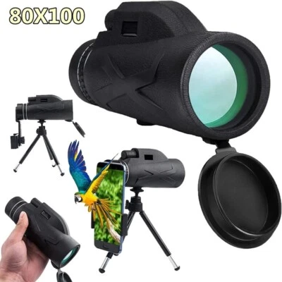  HD 80x100 Telescope Monocular with Djustable & Smartphone Holder & Tripoh - Image 1 of 4