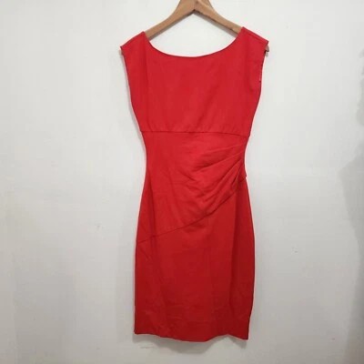 Vestido Diane Von Furstenberg Jori Manga Gorra Rojo Ponte Tejido Acanalado Para Mujer Talla 6 Foto 1 de 4