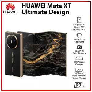 HUAWEI Mate XT ULTIMATE DESIGN 16GB+1TB BLACK Unlocked Android Cell Phone - Picture 1 of 9