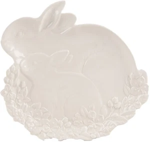 Clayre & Eef 6CE2037 Servierschale Osterdesign 23x24x2 cm Weiß Keramik - Bild 1 von 2