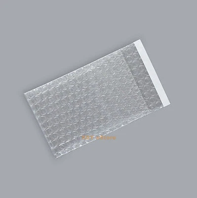 15 Clear Self Sealing Bubble Cushioning Pouches Pack Bag 4" x 5"_105 x 130+20mm - Image 1 of 4