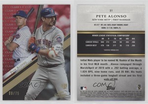 2019 Topps Gold Label Class 1 Red /75 Pete Alonso #31 Rookie RC