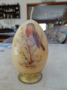 Vintage West Germany Bird Egg Candle with Stand  - Picture 1 of 9