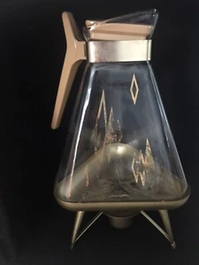 Vintage MCM Atomic Coffee Warmer. Glass Triangular - Picture 1 of 5
