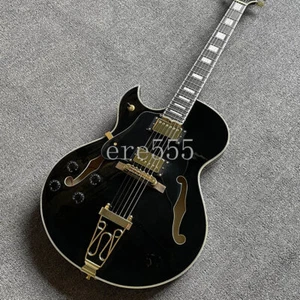 Byrdland Black Electric Guitar 6 String Left-Handed H-H Pickups Semi-Hollow - Picture 1 of 6