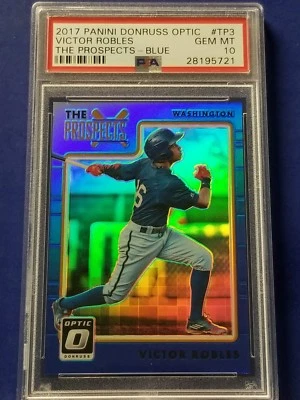 Victor Robles - 2017 Donruss Optics The Prospects Blue  PSA 10   #138/149  - Image 1 of 2