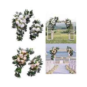 Artificial Wedding Arch Flowers Set Silk Peony Flower Swag Welcome Sign - Picture 1 of 24