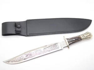 Vtg 1980s Parker Tak Fukuta Seki Japan Self Defender Buffalo Fixed Bowie Knife - Picture 1 of 8