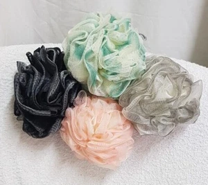 Large Luxury Bath Shower Body Puff Buffer Two Toned Scrunchies **NEW IN ** - Picture 1 of 8