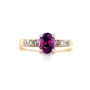 FINE Pink Sapphire and DIAMOND 14K Rose & White Gold Engagement Ringand - Picture 1 of 8