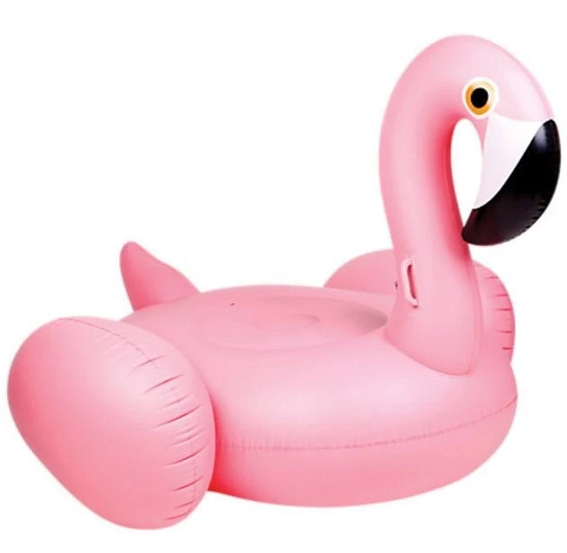 BlueWave Kinder Pool Luxus Badeinsel Luftmatratze Flamingo aufblasbar 138x104cm - Bild 1 von 2