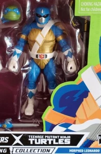 Teenage Mutant Ninja Turtles Power Rangers Blue Leonardo Hasbro TMNT NECA Loose - Picture 1 of 1