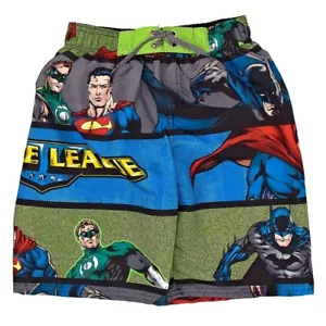 Pantalones cortos de baño de la Liga de la Justicia superhéroes niños baúles de baño talla 4 nuevos - Imagen 1 de 1