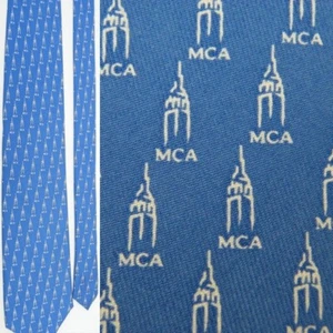 NEU XL 65" BLAUE MCA TOWER BUILDING BLAU WEISS KOMPLETT SEIDE KRAWATTE KRAWATTE - Bild 1 von 1