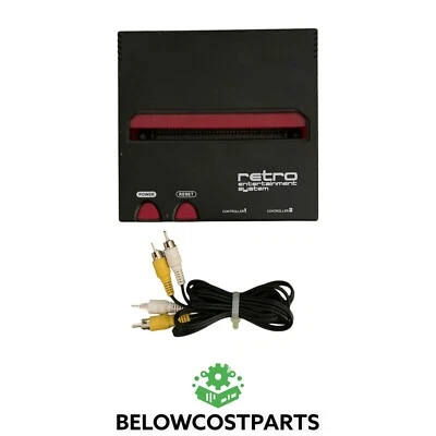 Retro-Bit Black & Red Aux And Cable Push Button Console Hookups + 4 Controllers - Image 1 of 4