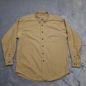 VTG Woolrich Shirt Mens XL Tan Sportsman Chamois Flannel Outdoor Retro Classic - Picture 1 of 12