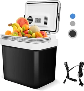 24 Liter Mini Car Fridge, Portable Camping Refrigerator Thermoelectric Iceless f - Picture 1 of 12