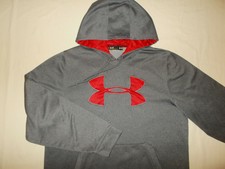 UNDER ARMOUR STORM GRAY HOODED SWEATSHIRT MENS MEDIUM EXCELLENT CONDITION 