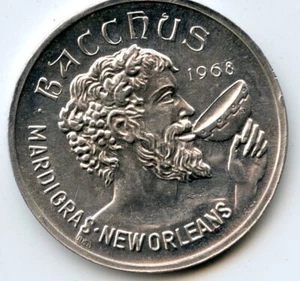 Mardi Gras Doubloon Krewe of Bacchus 1975 Aluminum - Picture 1 of 2