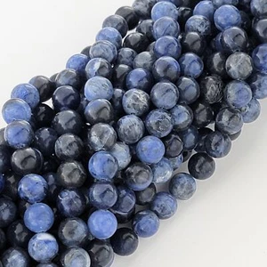 Sodalite Beads Dark Blue Gemstone Natural Smooth Crystal Round 4Mm 6Mm 8Mm 10Mm - Picture 1 of 16