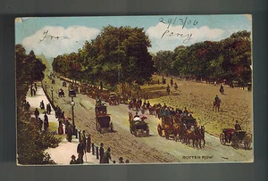 1906 Newport England to Tientsin China RPPC Postcard Cover Rotten Row Horses - Picture 1 of 2