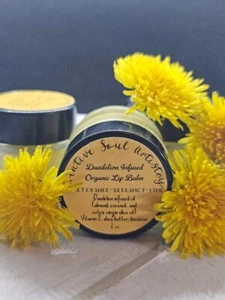 Dandelion lip balm, natural and organic lip balm, healing lip balm, flower balm - Picture 1 of 3