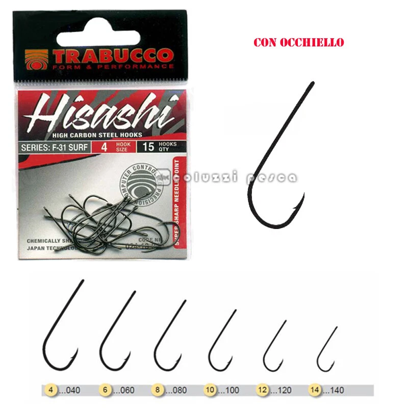 AMI PESCA TRABUCCO HISASHI F 31 OCCHIELLO SURF GAMBO LUNGO INNESCO VERMI ESCA