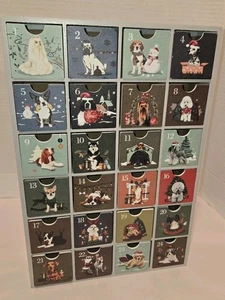 SUNGIFT Wooden Dog Advent Calendar 24 Drawers Reusable Countdown to Christmas - Picture 1 of 21