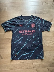 2023-24 Manchester City Authentic Third Shirt Haaland #9 Mens L READ DESCRIPTION - Picture 1 of 8