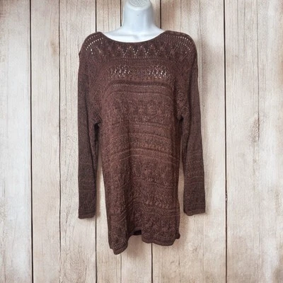 Vintage The Limited Brown Knit Small Sweater Casual Cabin Made In USA - Image 1 of 4