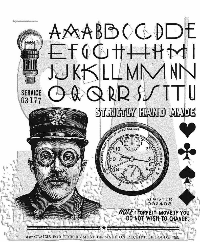 Estampillas adhesivas de Tim Holtz 7"X8,5"-El inspector Foto 1 de 1