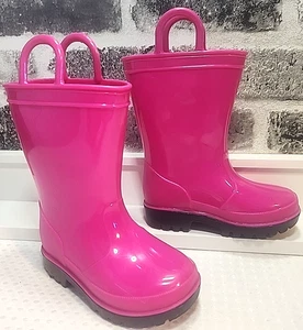 Kleinkind Kinder Jugend kleine Mädchen wasserdichte Regenstiefel zum Überziehen rosa Größe 6 - Bild 1 von 12