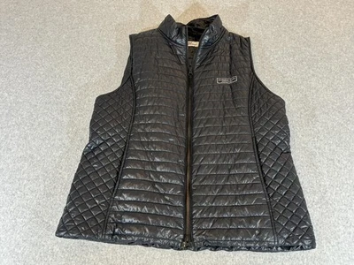 Vineyard Vines 背心女式大号黑色绗缝 Puffer 全拉链尼龙轻便 — 第 1/4 张图片