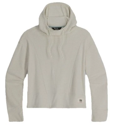 Outdoor Research Fleece Hoodie Women's Off White Waffle Grid Pullover XS - Image 1 of 4