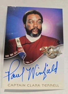 STAR TREK CINEMA 2000 A17 PAUL WINFIELD CAPTAIN TERRELL DATHON DARMOK AUTOGRAPH - Picture 1 of 2