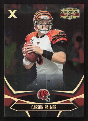 2008 Donruss Gridiron Gear Carson Palmer Gold Holofoil X's #/100 #20 Card - Image 1 of 2