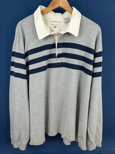 Izod Mens Rugby Shirt 100% Cotton Long Sleeve XXL - Picture 1 of 9