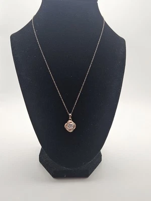 925 玫瑰金纯银 Cz 可调项链 16-18 — 第 1/4 张图片