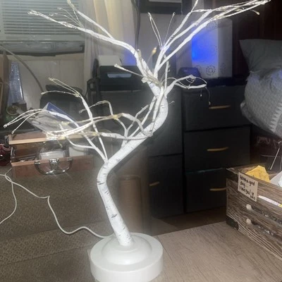 LED Bonsai Tree Warm White & White Birch Trunk - Image 1 of 4