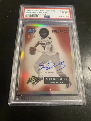 2023 Bowman University Chrome - 1955 Bowman Autographs Shedeur Sanders /99 RC - Image 1 of 2