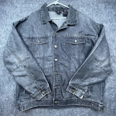 Rocawear Denim Jacket Mens 2XL Lightweight Streetwear Thrashed Y2K Baggy Hip Hop - Image 1 of 4