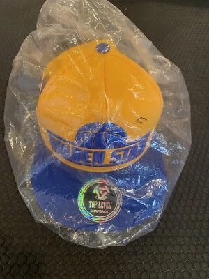 Golden State Warrior’s Basket Ball Béisbol Snap Back Sombrero Amarillo con Borde Azul Foto 1 de 4