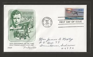 1977 US 13c Charles Lindbergh FDC 1st Solo Transatlantic Flight 1927 Scott #1710 - Picture 1 of 2