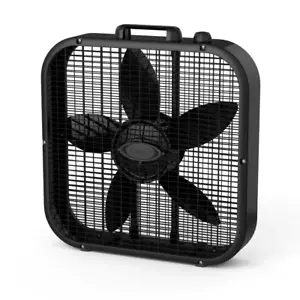 20 In. 3 Speed Black Box Fan with Save-Smart Technology for Energy Efficiency - Picture 1 of 6