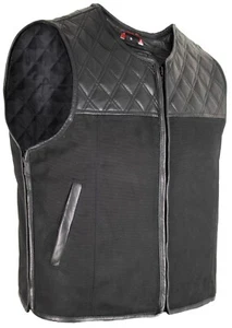Textil Biker Kutte gesteppt Sommer Bikerweste Motorradweste Hunter Diamond Weste - Bild 1 von 4