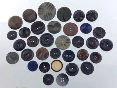 Vintage Molded Mixed Lot Plastic Garment Button Size 1.75in Lot of 34 742C - Image 1 of 4
