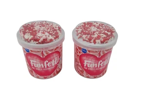 2 brocas de caramelo Pillsbury Funfetti rosa vainilla esmerilado rojo/blanco 15,6 oz 05/2026 - Imagen 1 de 11