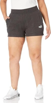 Auténticos pantalones cortos deportivos PUMA Essentials 4" para mujer, gris oscuro jaspeado Foto 1 de 2